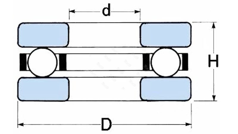 F series thrust ball bearing drawing