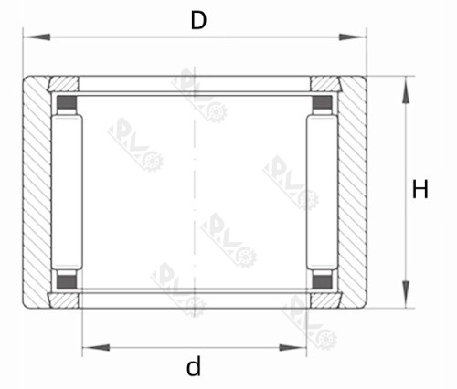 NK8/12 Needle Roller Bearing Drawing