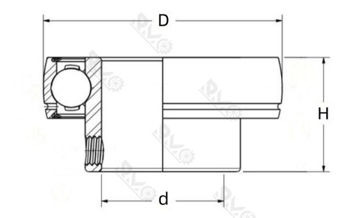 Insert Bearing SB208-50ZZ CS Drawing
